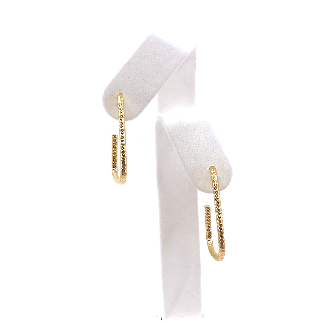 14K Gold Hoop-Like Earrings - HK Jewels