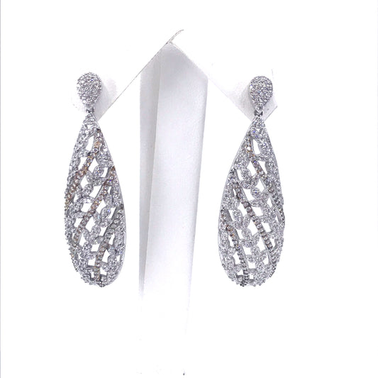 Sterling Silver Teardrop Earrings - HK Jewels