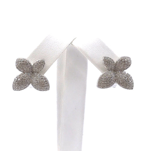 Sterling Silver Flower Studs - HK Jewels