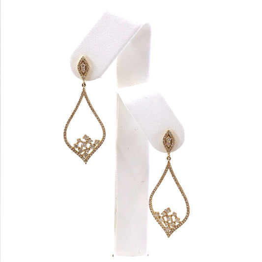 14K Gold Marquis-Shaped Earrings - HK Jewels