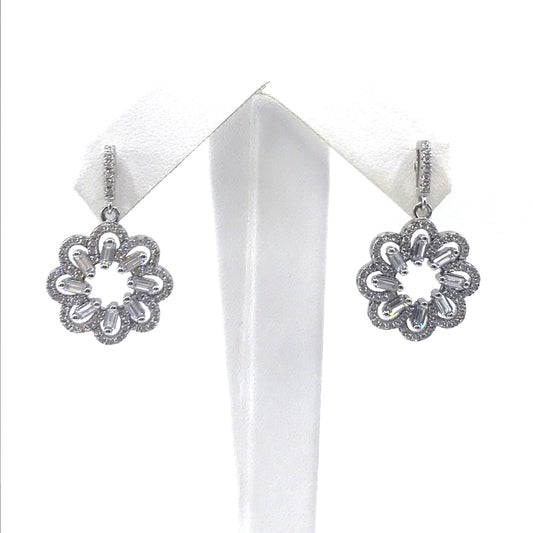 Sterling Silver Flower Earrings - HK Jewels