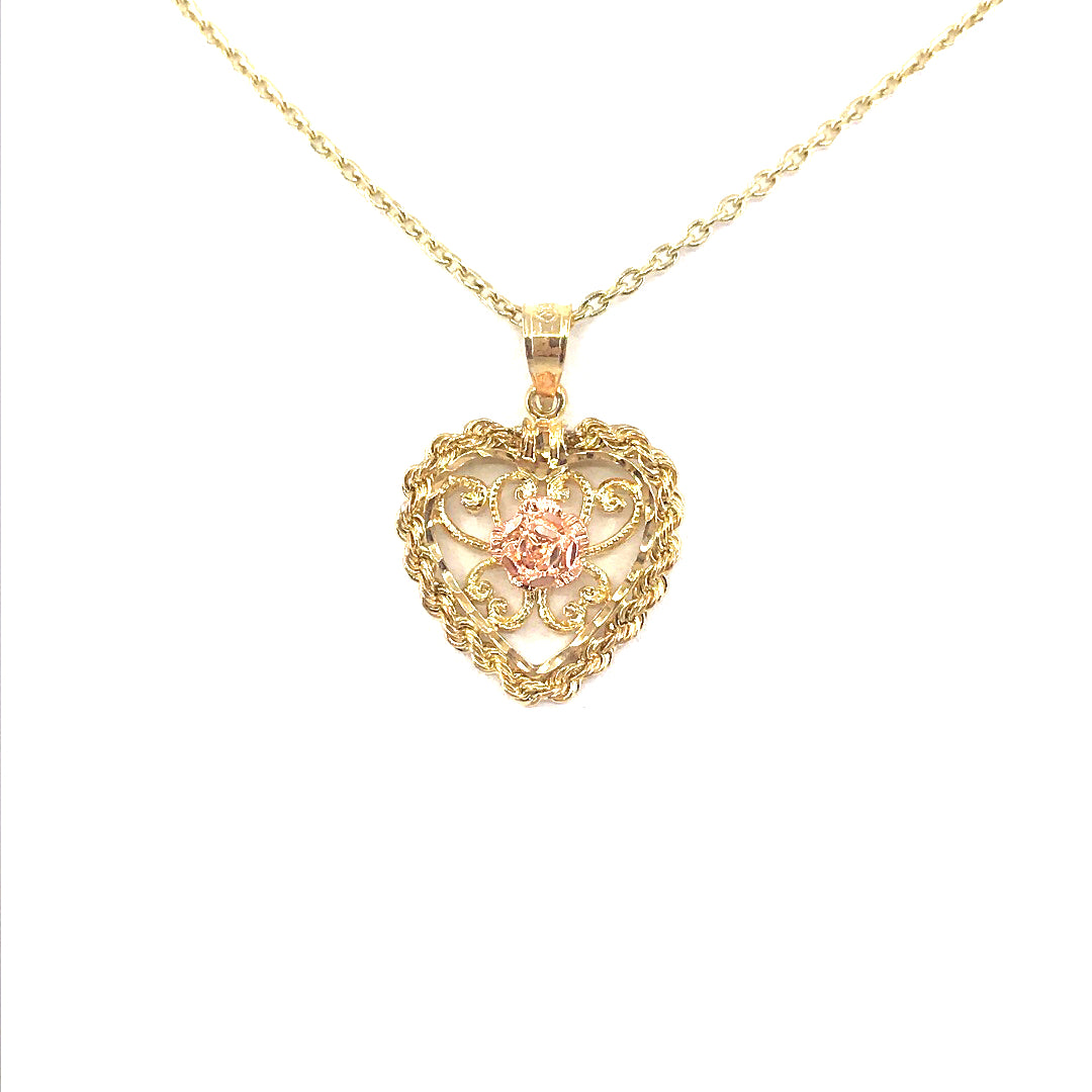 14K Gold Heart Pendant - HK Jewels