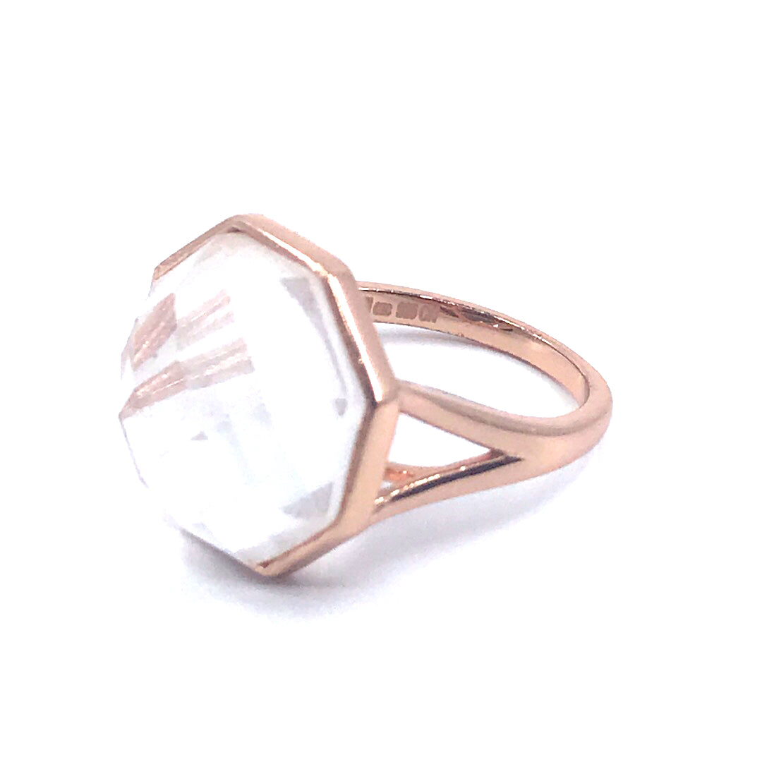 Sterling Silver Octagon Stone Ring - HK Jewels