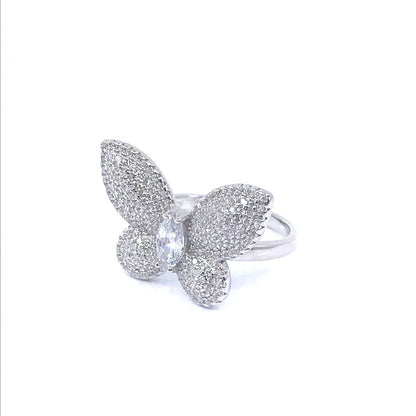 Sterling Silver Butterfly Ring - HK Jewels