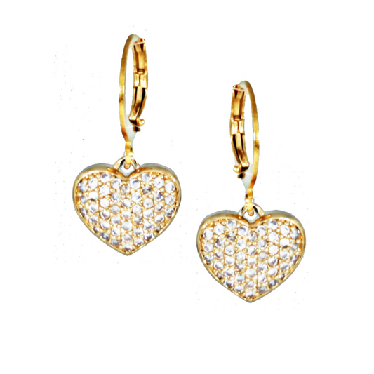 Surgical Steel Large CZ Heart Earring - HK Jewels