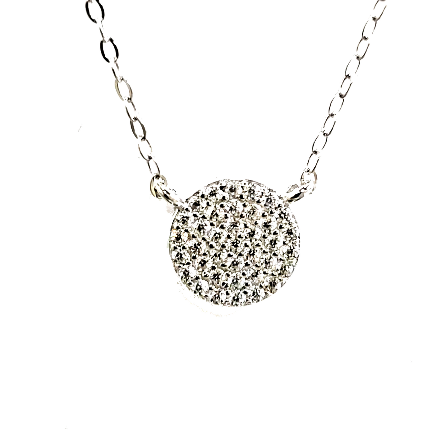 8mm Micropave Disc Necklace - HK Jewels