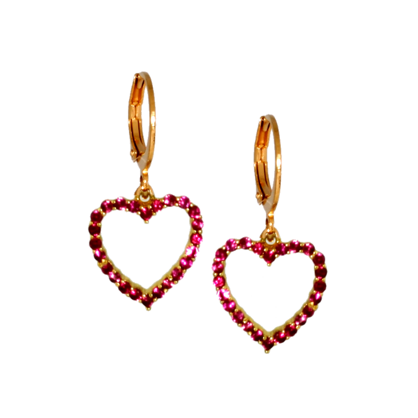 Surgical Steel Micropave Hollow Heart Earring - HK Jewels