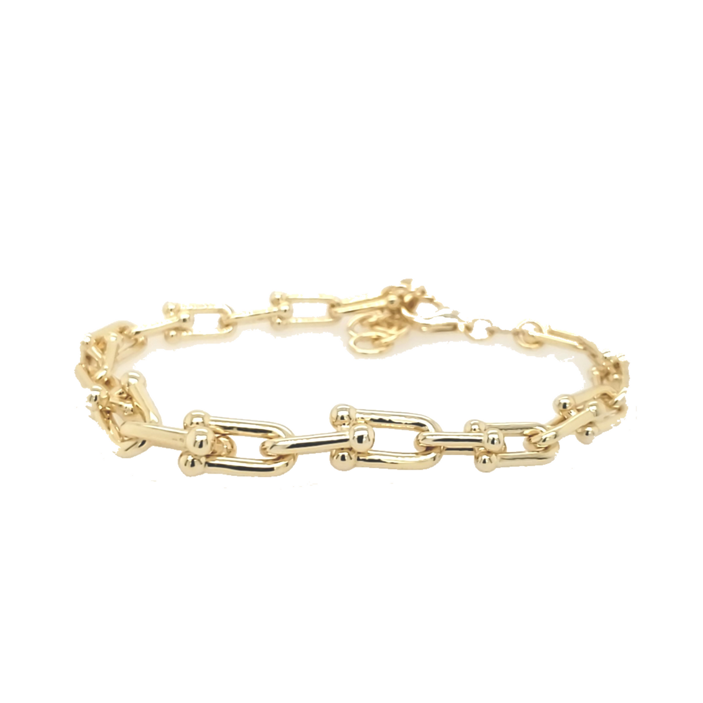 Sterling Silver Gold Plated Link Bracelet - HK Jewels