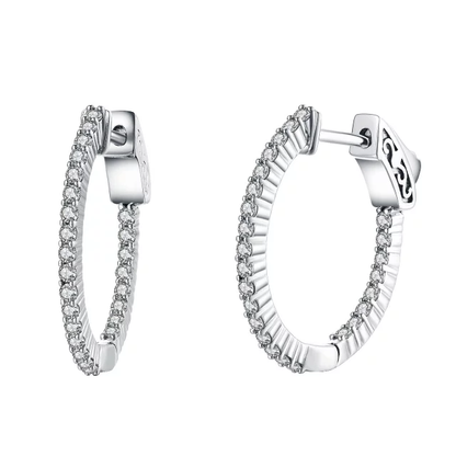 20mm Round Hoop Earrings with 1mm CZs - HK Jewels