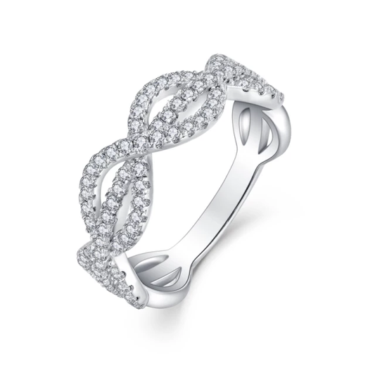 Sterling Silver Micropave Infinity CZ Ring - HK Jewels