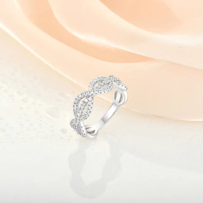 Sterling Silver Micropave Infinity CZ Ring - HK Jewels