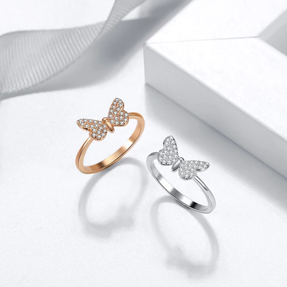 Sterling Silver CZ Butterfly Ring - HK Jewels