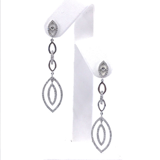 18K White Gold Diamond Earrings - HK Jewels