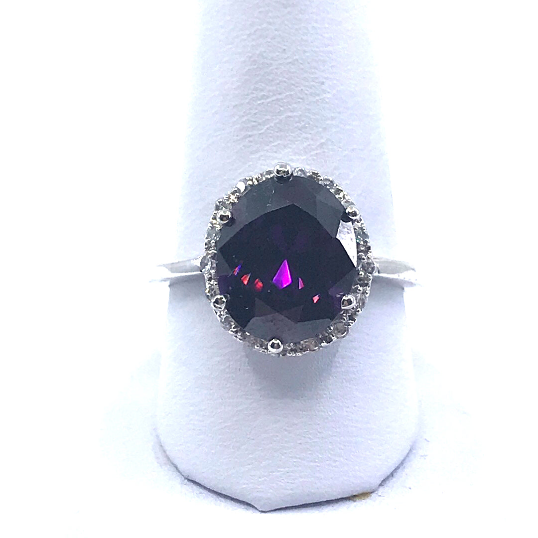 Sterling Silver Oval Stone Ring - HK Jewels