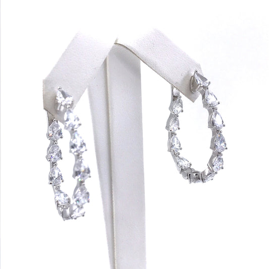 Sterling Silver Hoop Earrings - HK Jewels