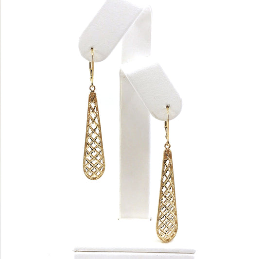 14K Long Teardrop Earring - HK Jewels