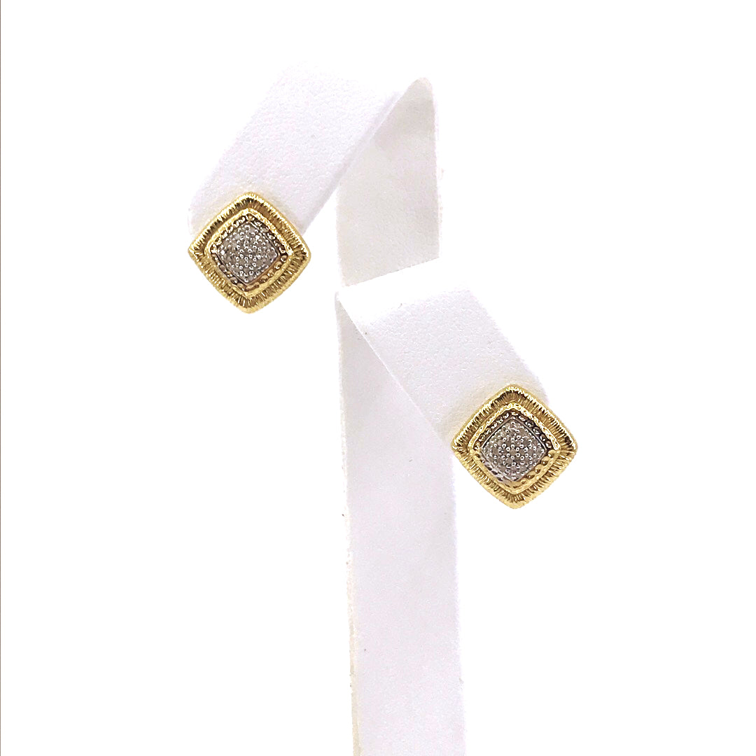 14K Gold and Diamond Stud Earring - HK Jewels