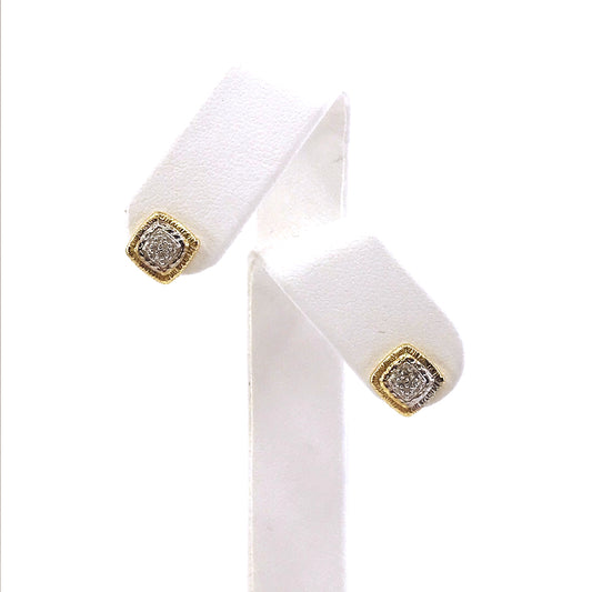 14K Gold and Diamond Stud Earring - HK Jewels