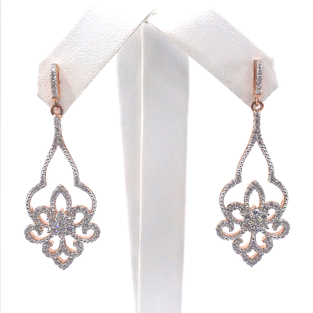 Rose Gold Plated Sterling Silver Earrings - HK Jewels