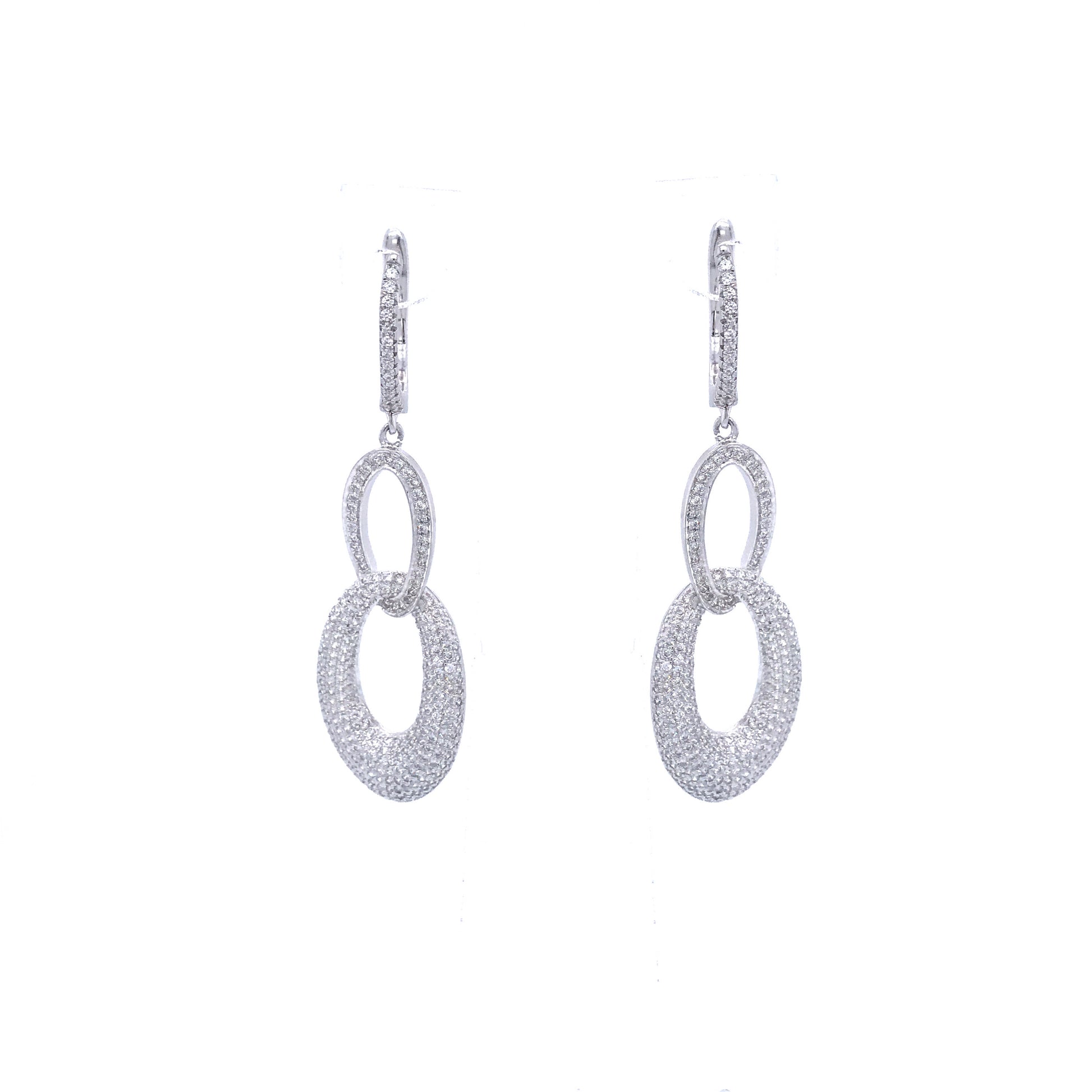 Sterling Silver Double Link Earrings - HK Jewels