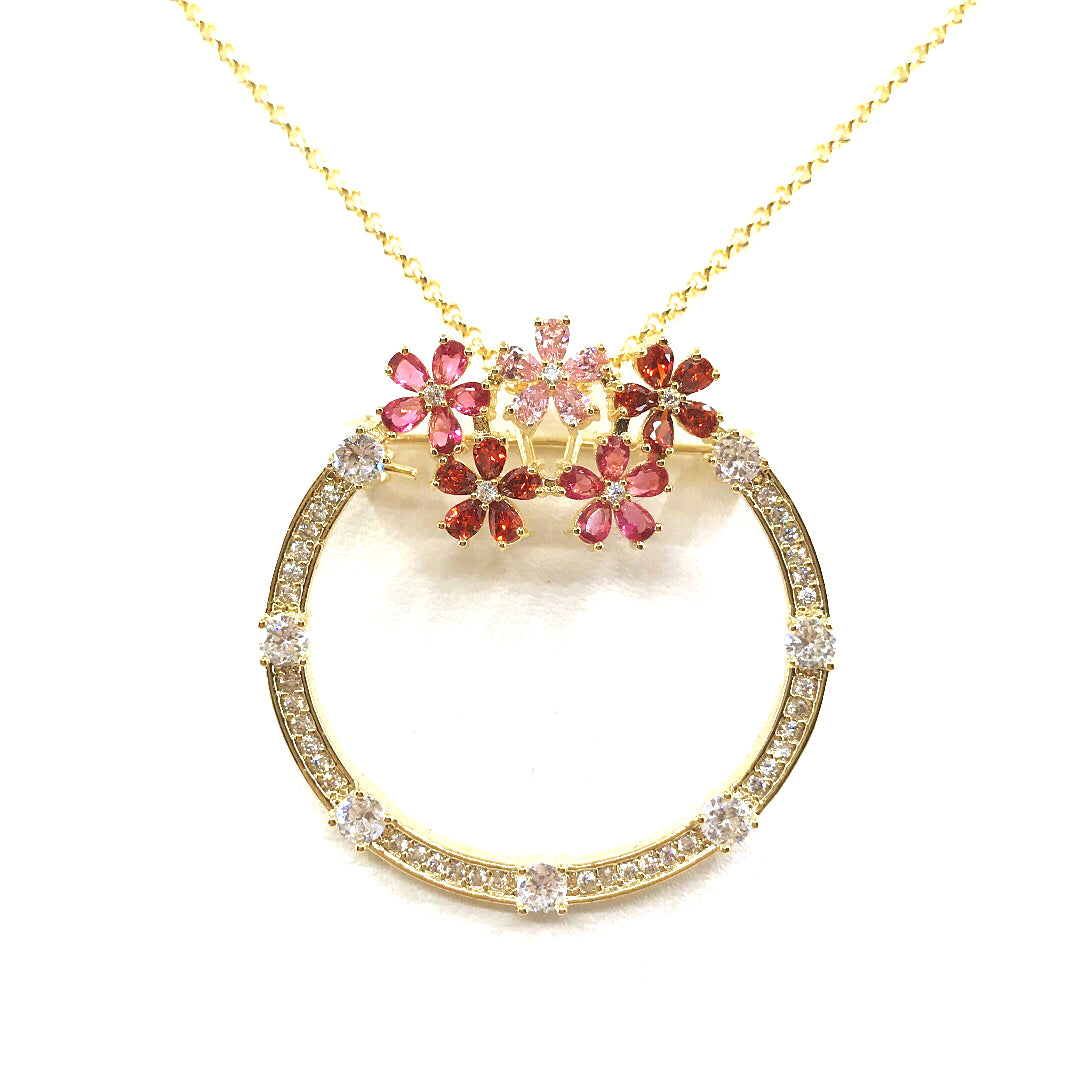Flower Circle Pendant - HK Jewels