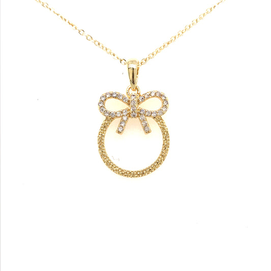 Bow Circle Pendant - HK Jewels