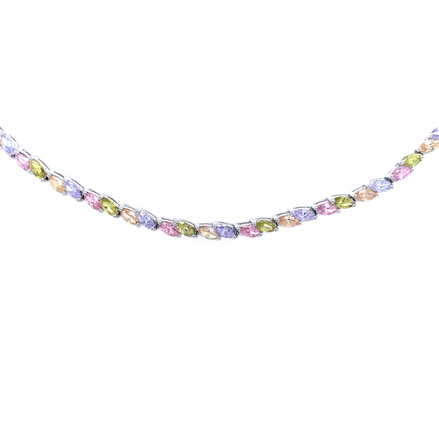 Sterling Silver Multicolor Stone Bracelet - HK Jewels