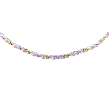 Sterling Silver Multicolor Stone Bracelet - HK Jewels