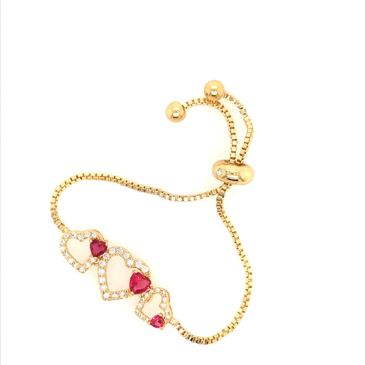 Heart Bolo Bracelet (Fuchsia) - HK Jewels