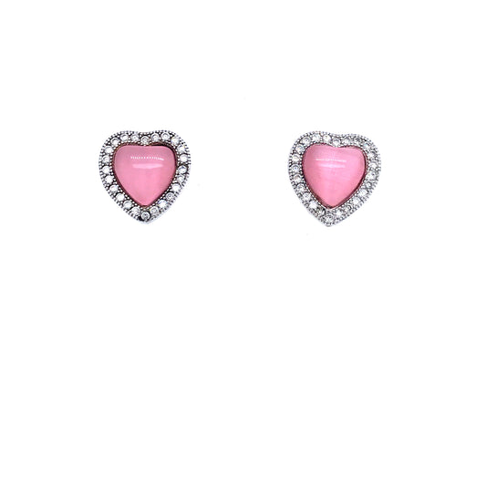 Sterling Silver Heart Stud Earrings - HK Jewels