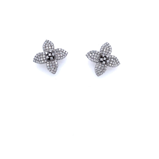 Sterling Silver Flower Stud Earrings - HK Jewels