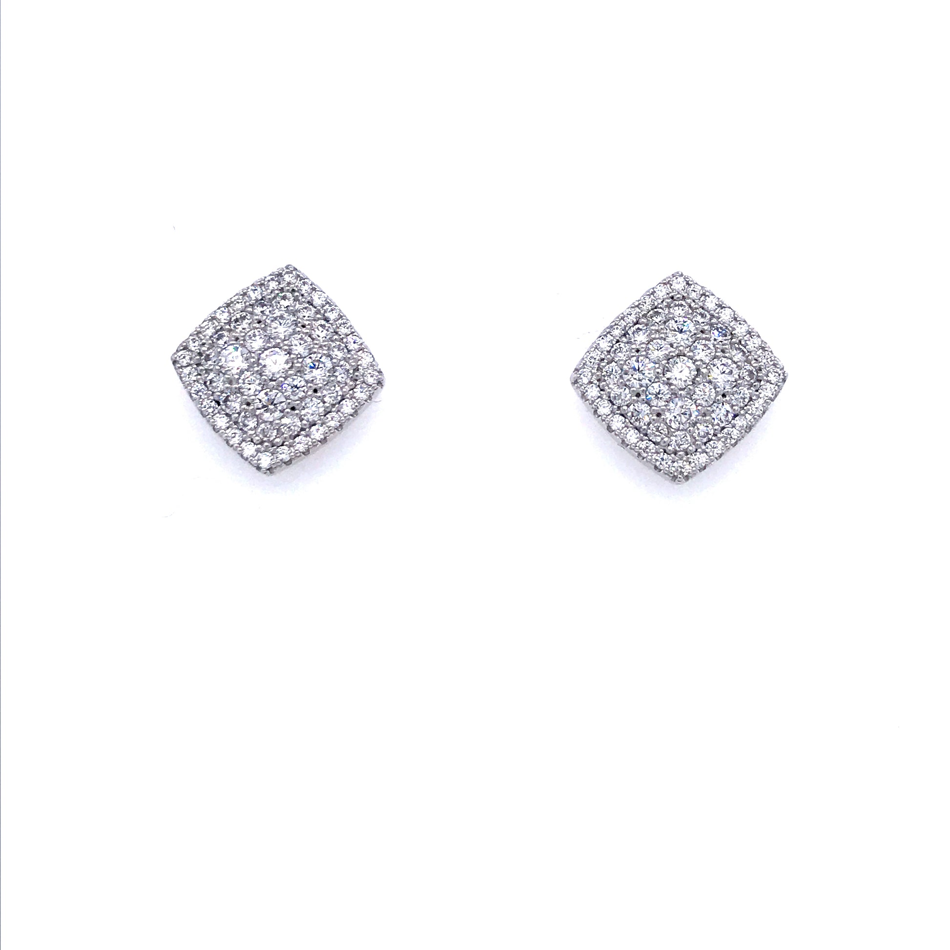 Sterling Silver Square Stud Earrings - HK Jewels