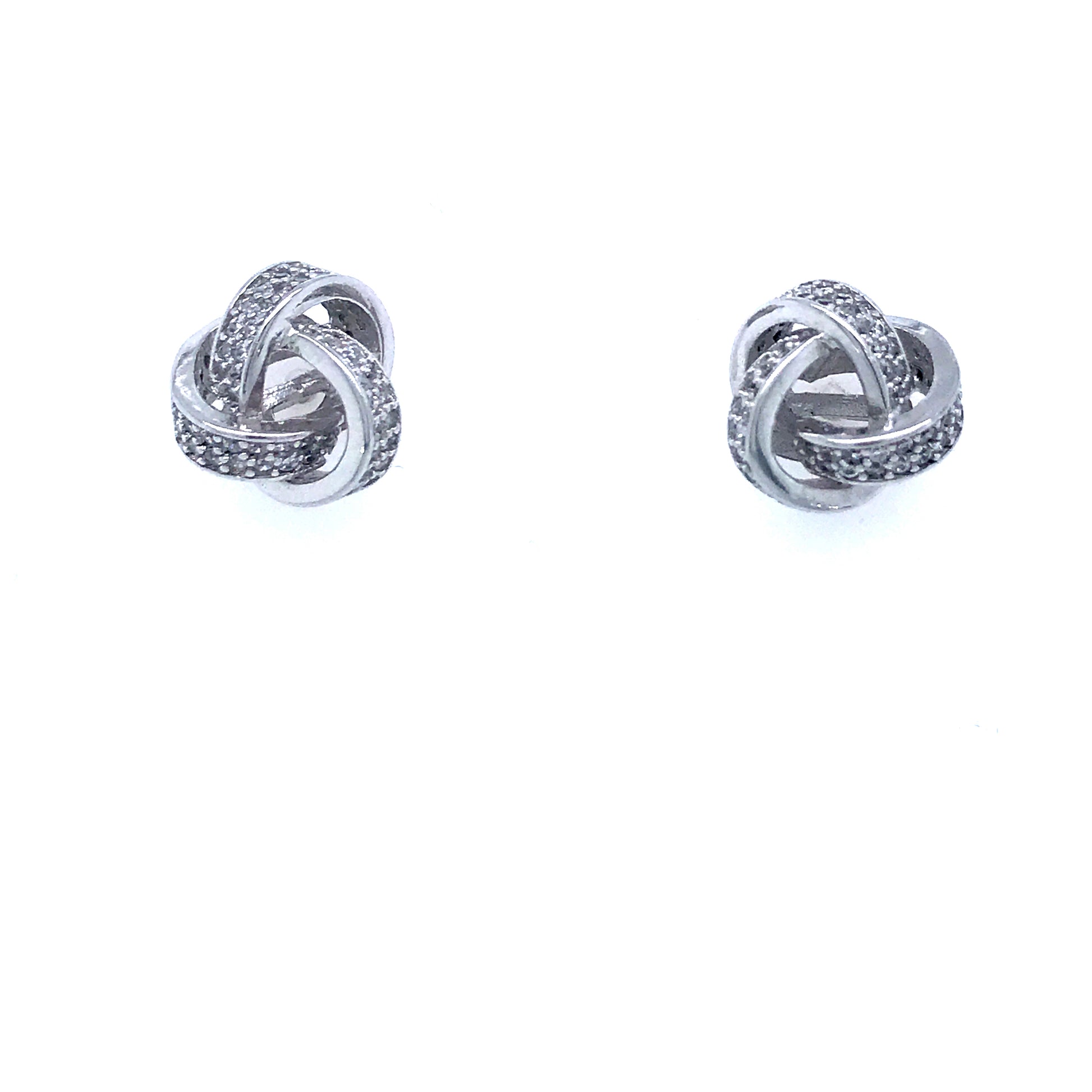 Sterling Silver Knot Stud Earrings - HK Jewels