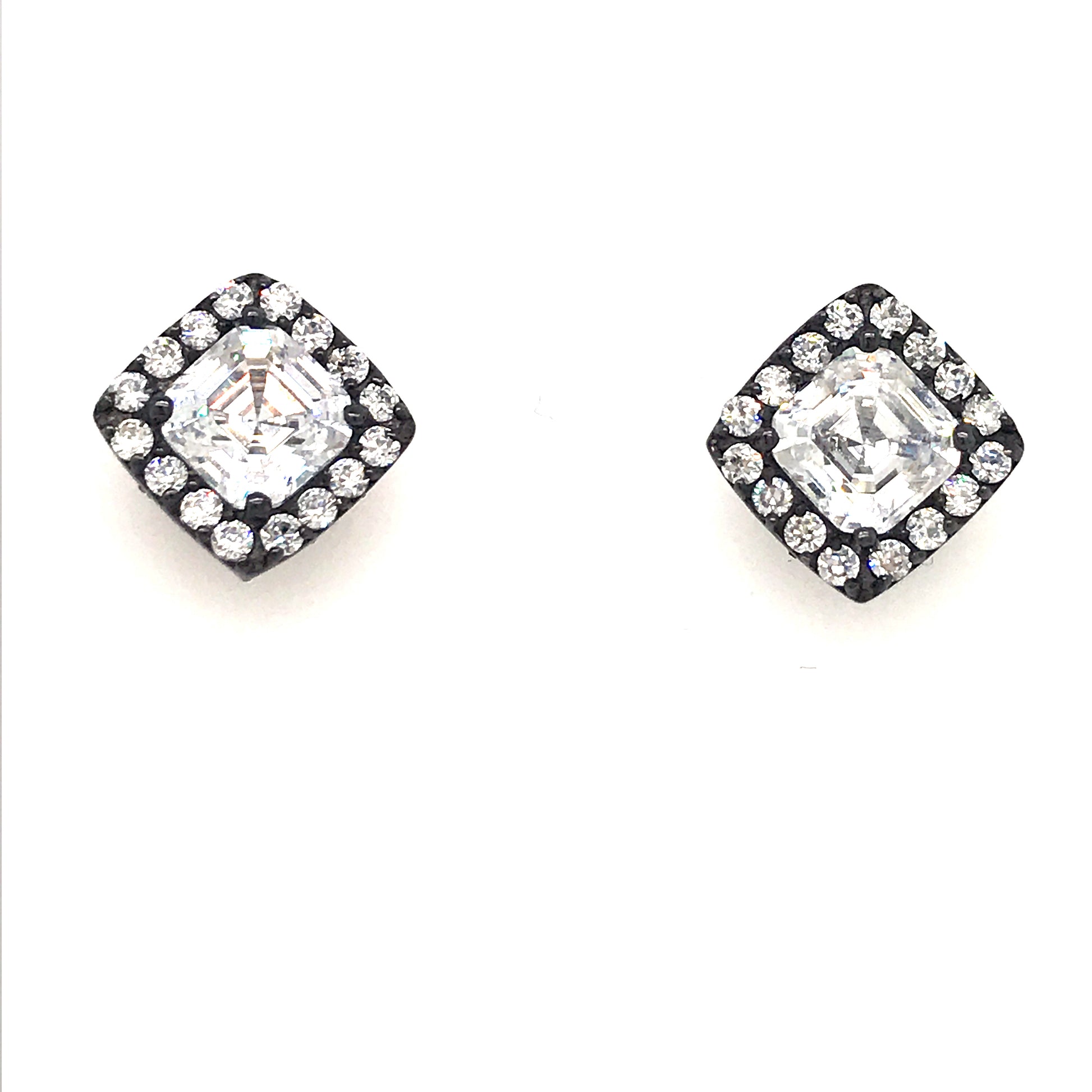 Sterling Silver Square Stud Earrings - HK Jewels