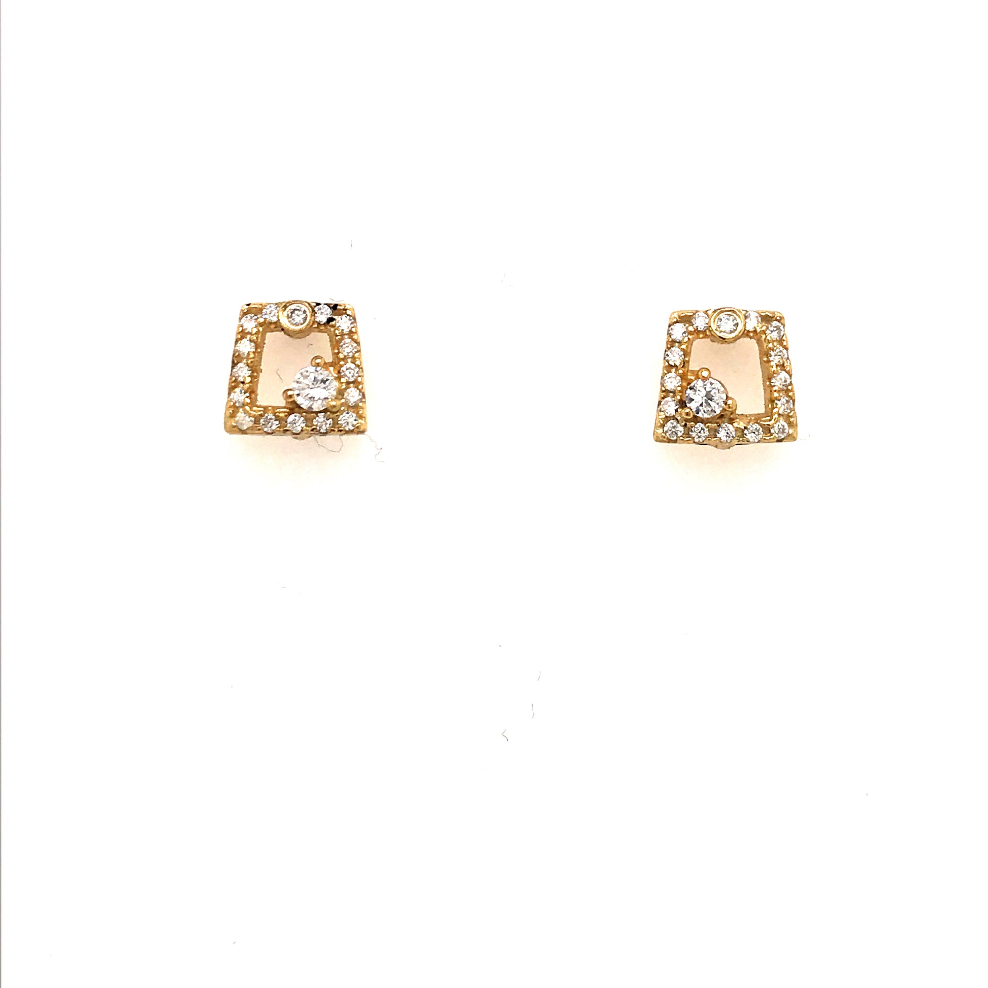 Gold Plated Sterling Silver Stud Earrings - HK Jewels