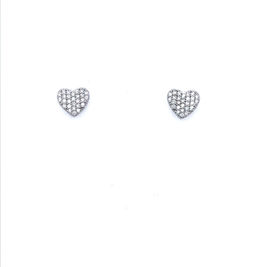 Sterling Silver Small Heart Studs - HK Jewels