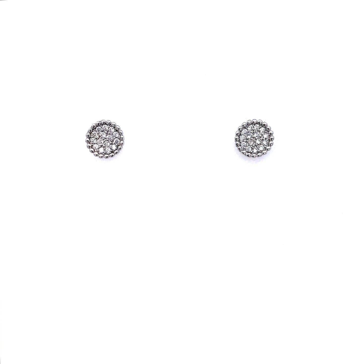 Sterling Silver Round Stud Earrings - HK Jewels
