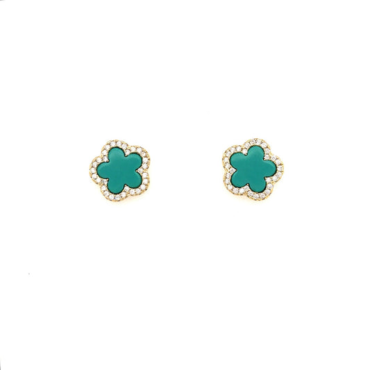 Sterling Silver Flower Stud Earrings - HK Jewels