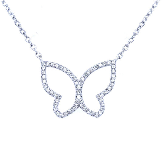 Sterling Silver Butterfly Necklace - HK Jewels