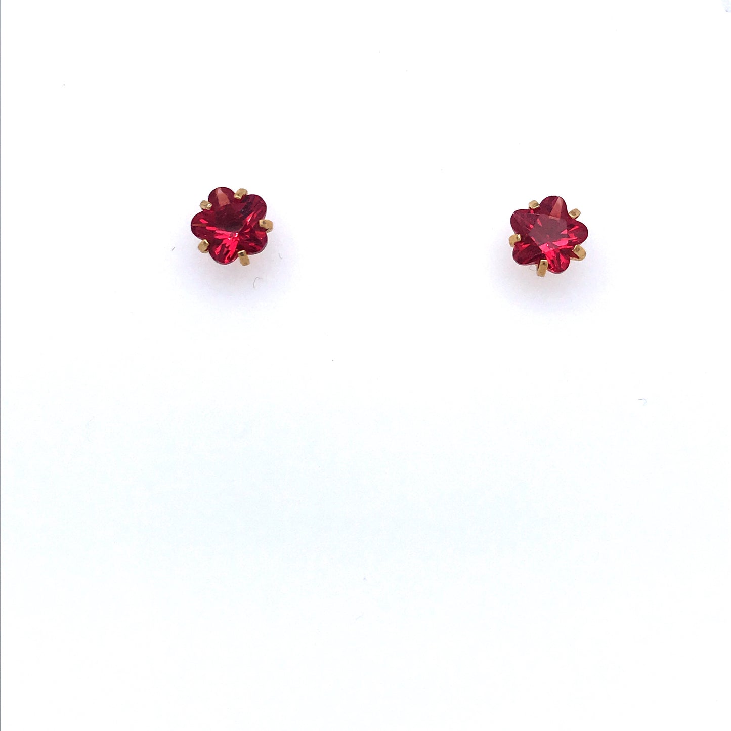Surgical Steel Red Flower Studs - HK Jewels