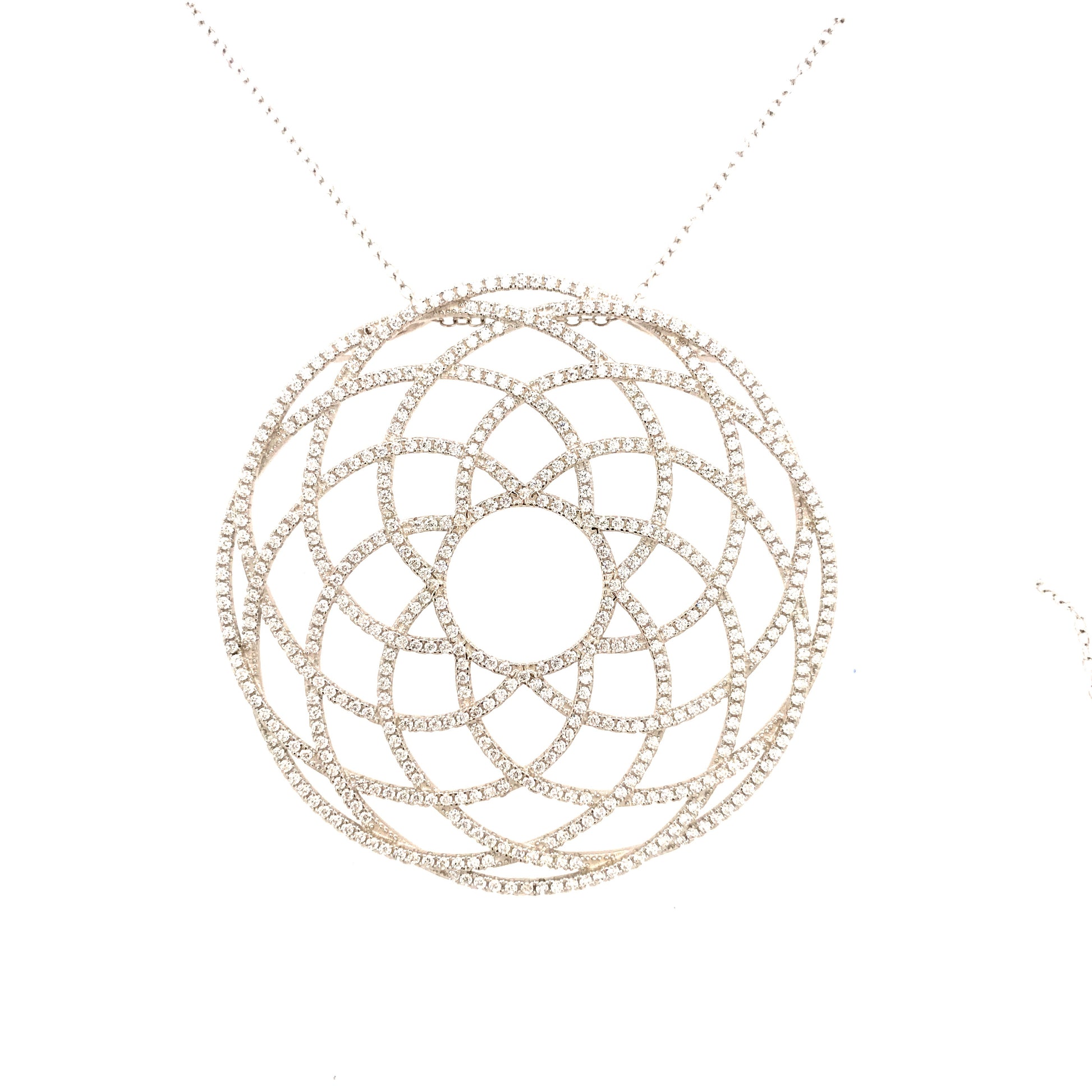 Sterling Silver Interlocking Circles Pendant - HK Jewels