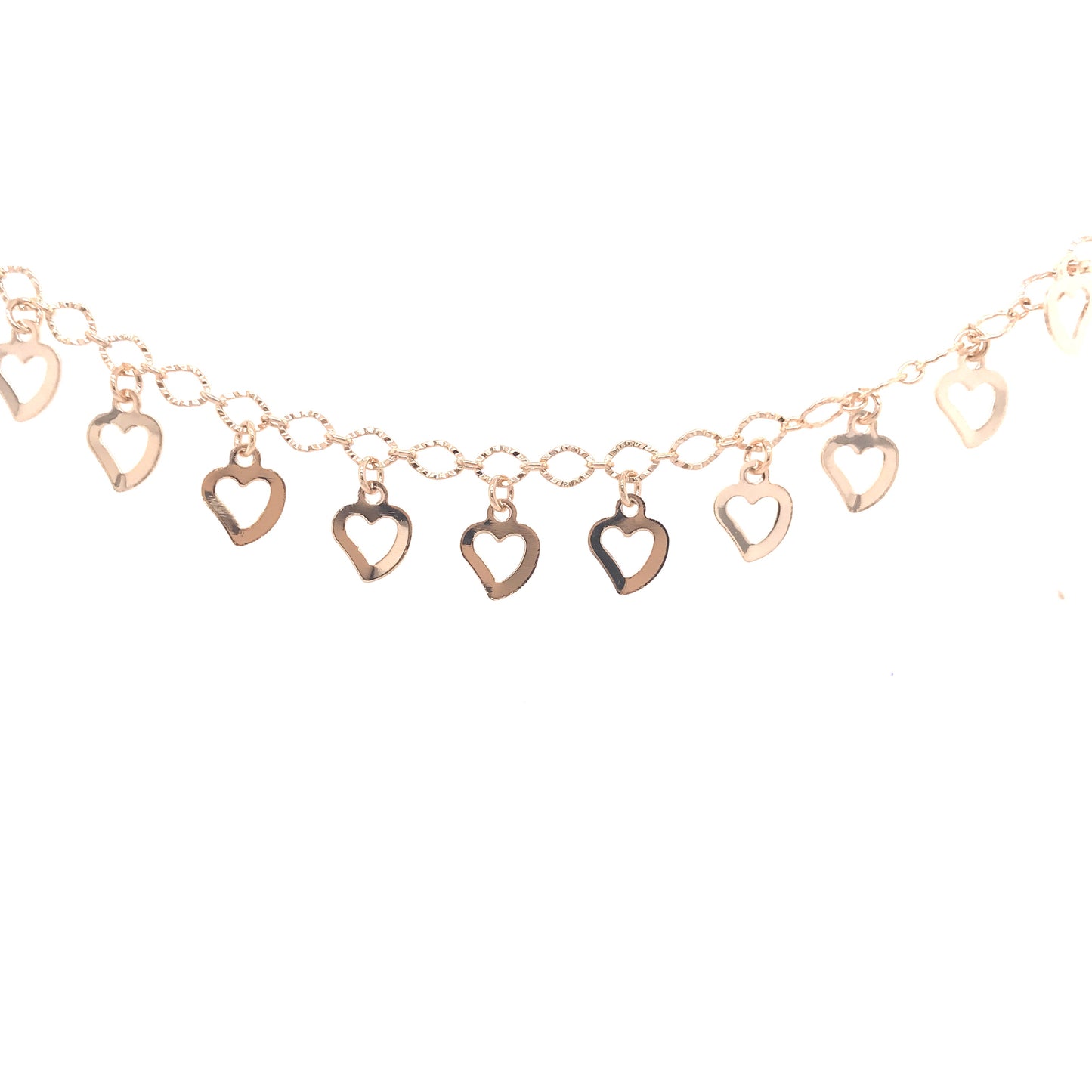 Gold Open Hearts Charm Bracelet - HK Jewels