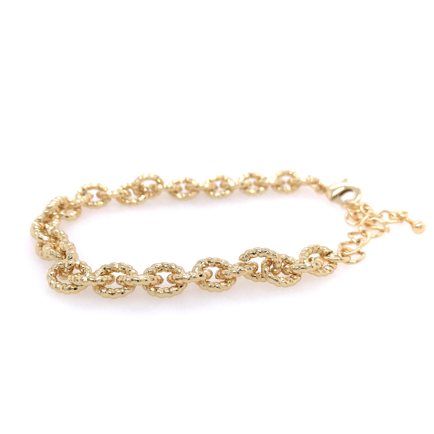 Goldplated Hammered Link Bracelet - HK Jewels
