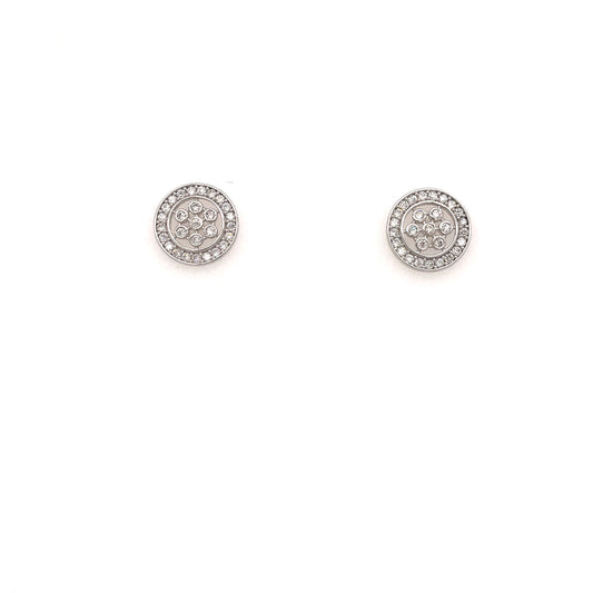 14K Gold Micropave Stud Earrings - HK Jewels