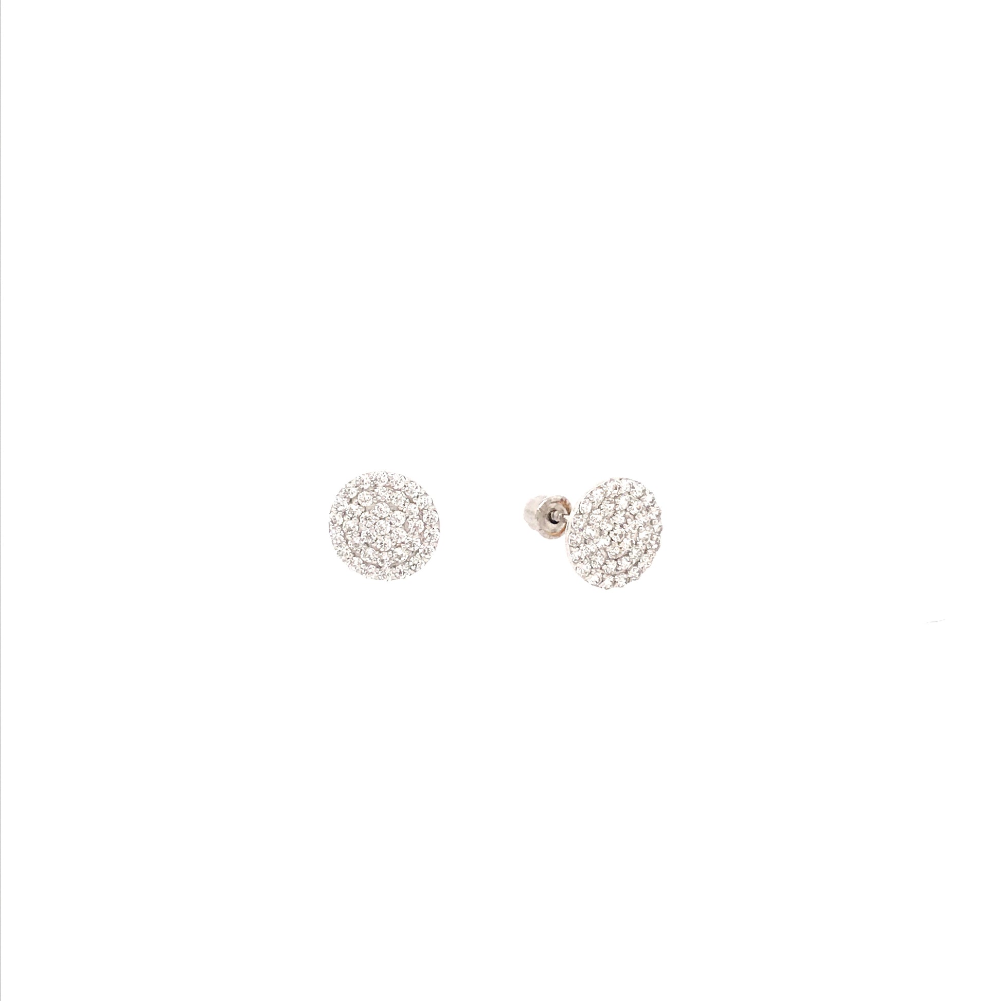 14K Gold Micropave Circle Stud Earrings - HK Jewels