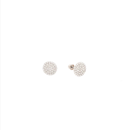 14K Gold Micropave Circle Stud Earrings - HK Jewels