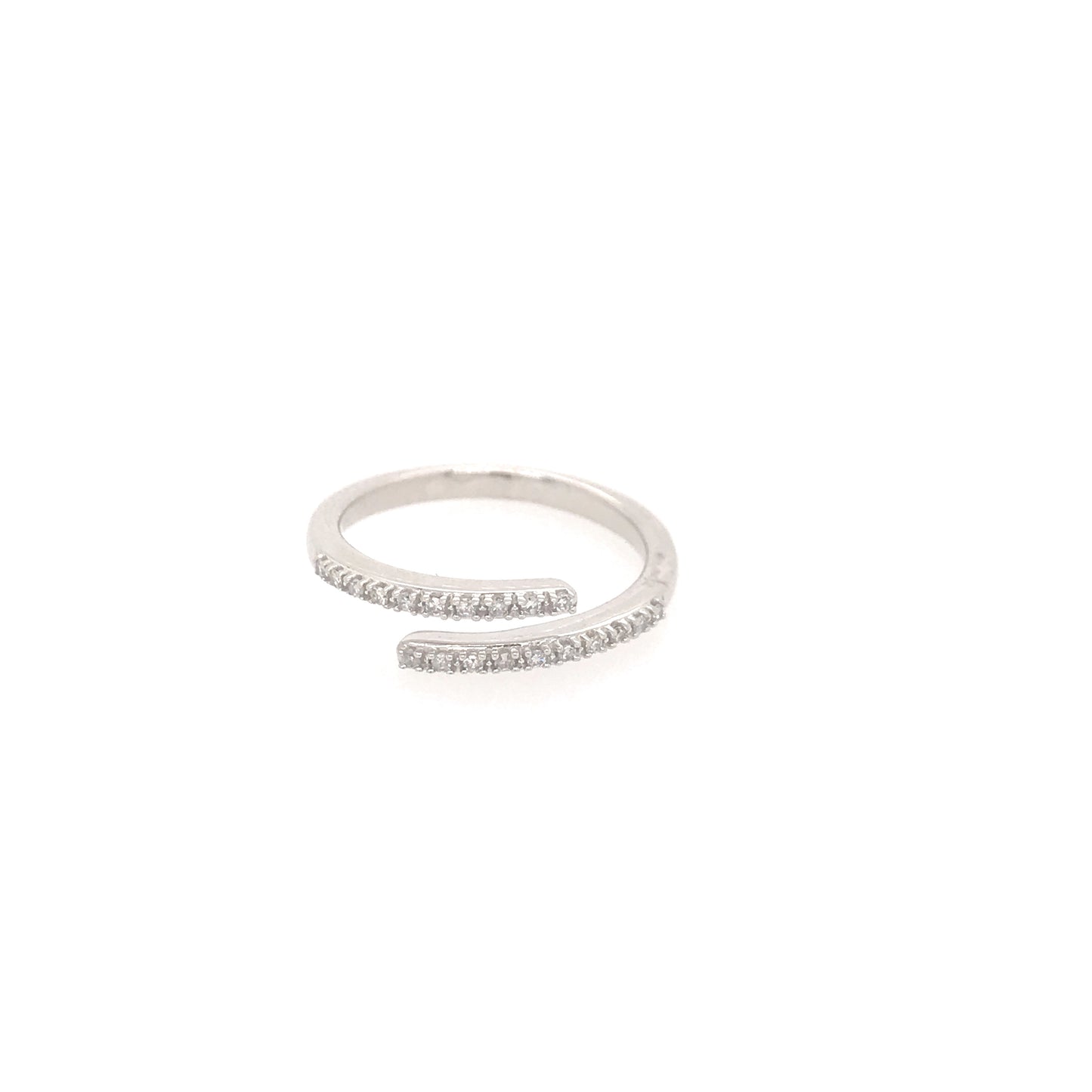 10k Overlapping Micropave Diamond Ring - HK Jewels