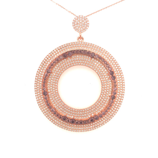Sterling Silver Micropave Circle Pendant - HK Jewels