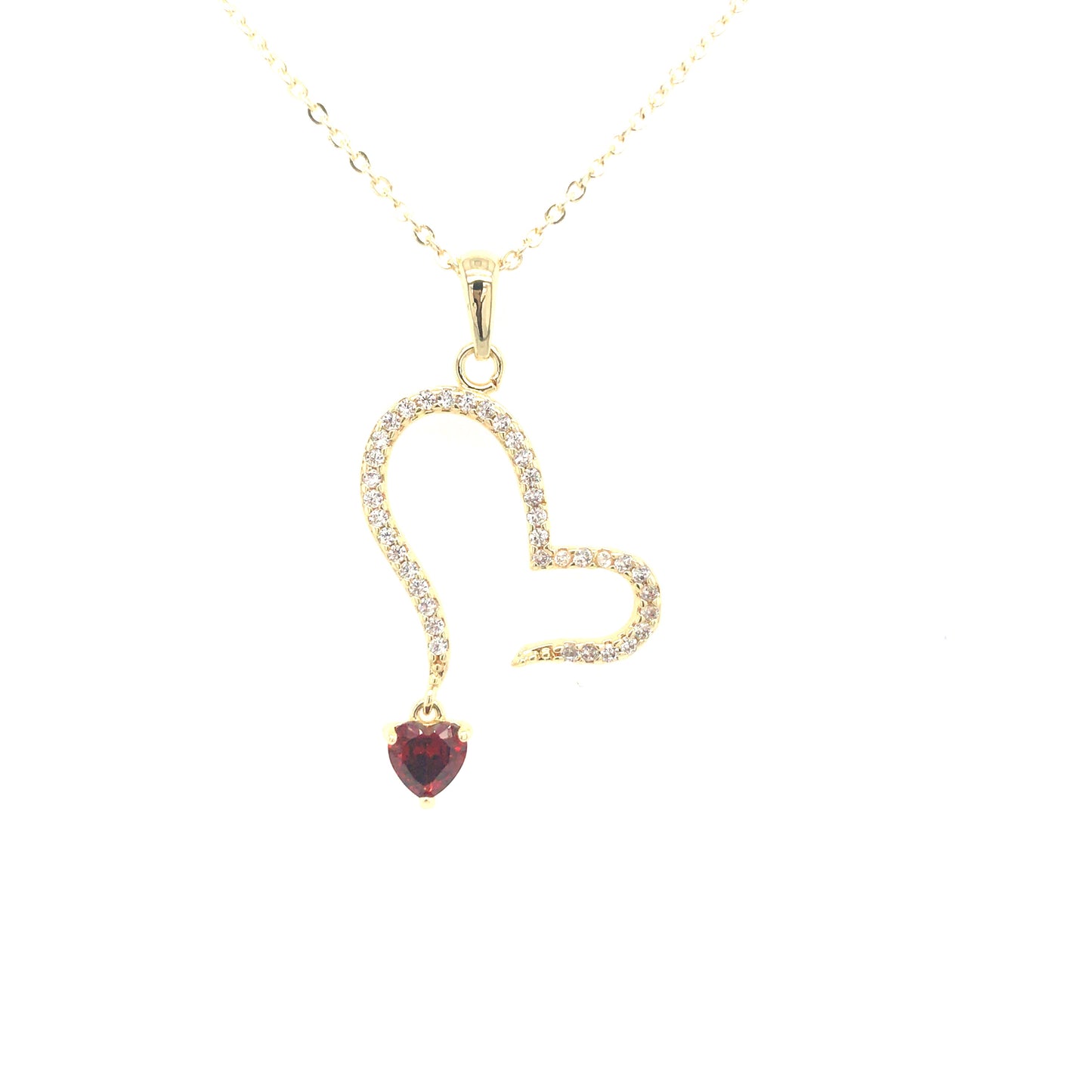 Gold Plated Heart Necklace - HK Jewels