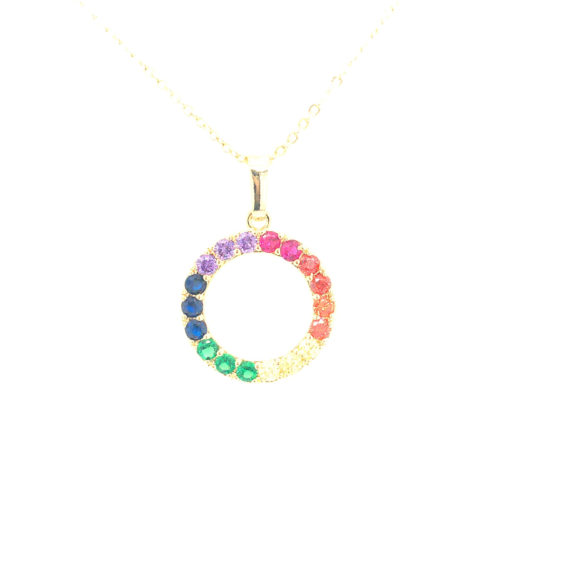 Rainbow Circle Pendant - HK Jewels